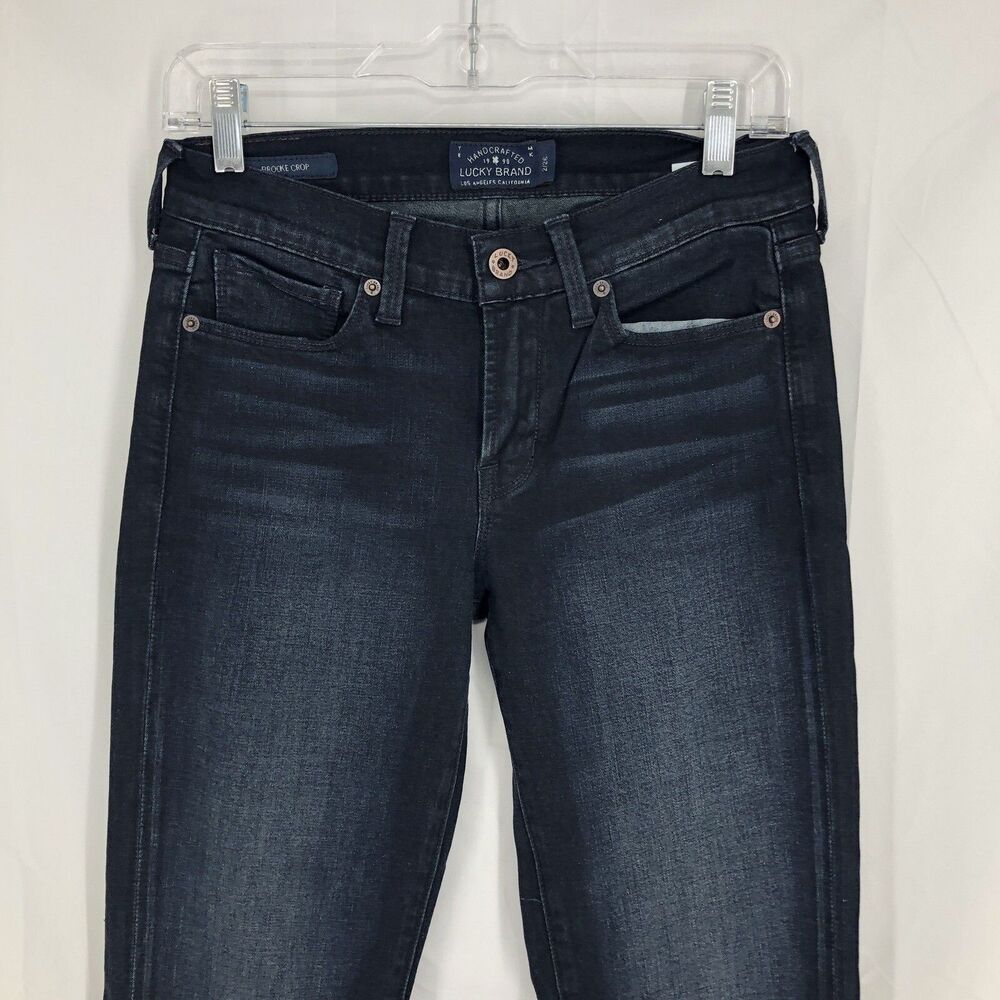 Lucky Brand Brooke Crop Capri Low Rise Dark Wash Stretch Denim Jeans 2/26 28x27